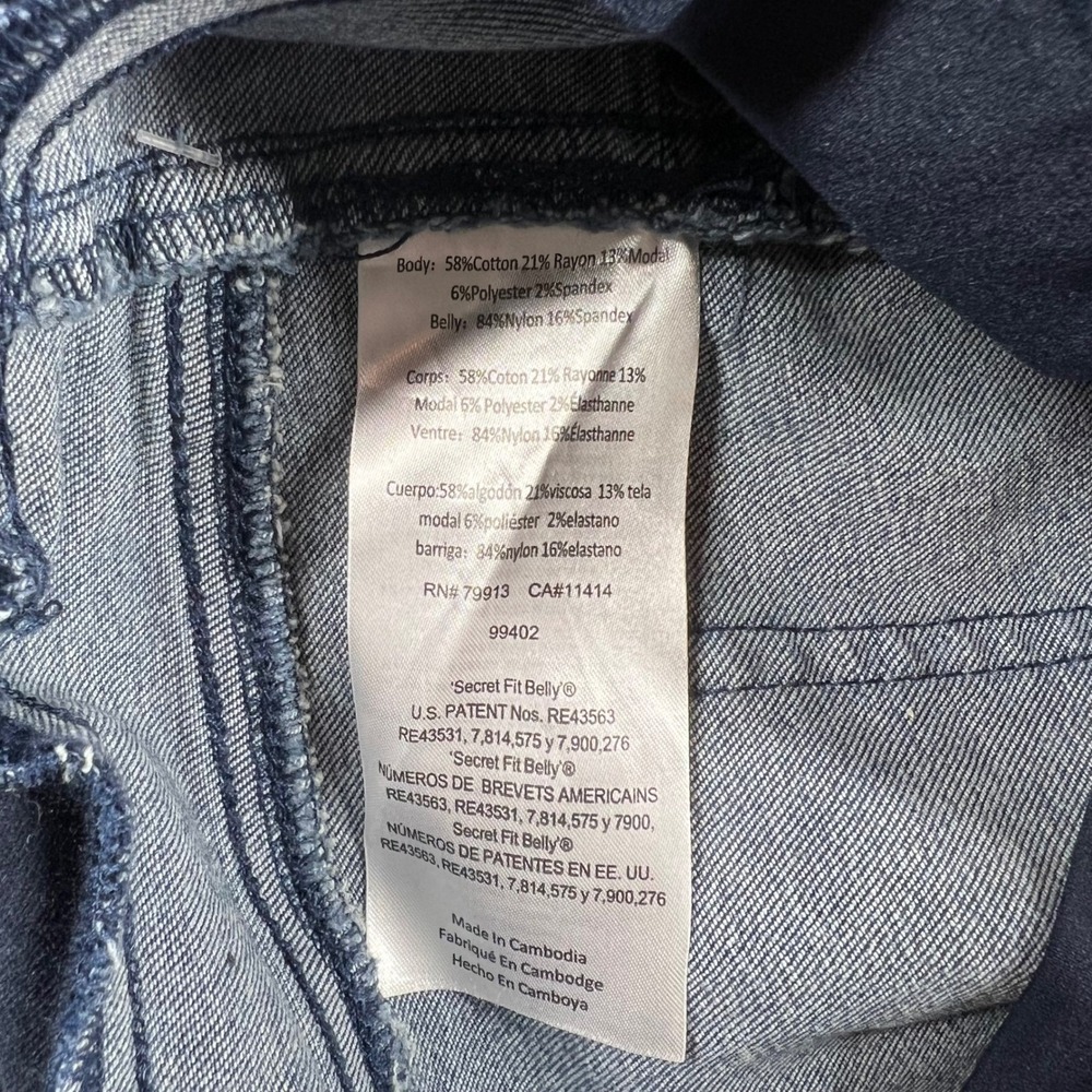Indigo Blue Maternity Ankle Skinny Jeans Secret Fit Belly Distressed Blue Small - Picture 6 of 8